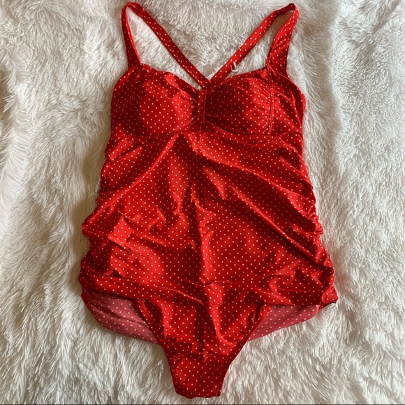 Motherhood Maternity Other - Motherhood Maternity PolkaDot Retro One Piece Swim